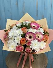 Букет цветов из:  Розы, Герберы и Хризантемы во Фряново