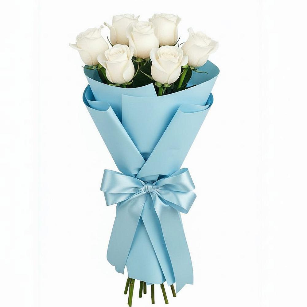 Букет 7 белых роз Проуд во Фряново