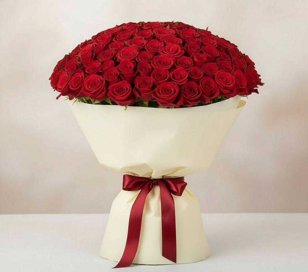 Букет 101 Красная роза Милано во Фряново
