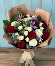Букет цветов из:  Розы и Альстромерии #REPLACE_PRED# Фряново