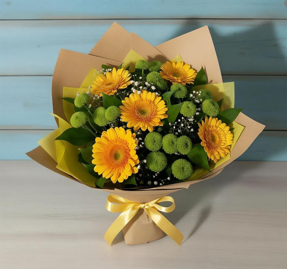 Букет цветов из: Герберы и Хризантемы во Фряново