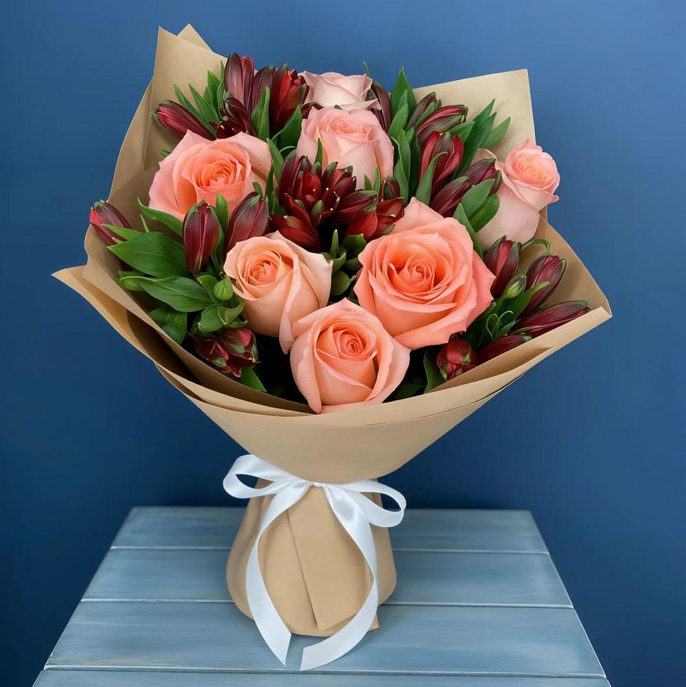 Букет цветов из: Розы и Альстромерии во Фряново