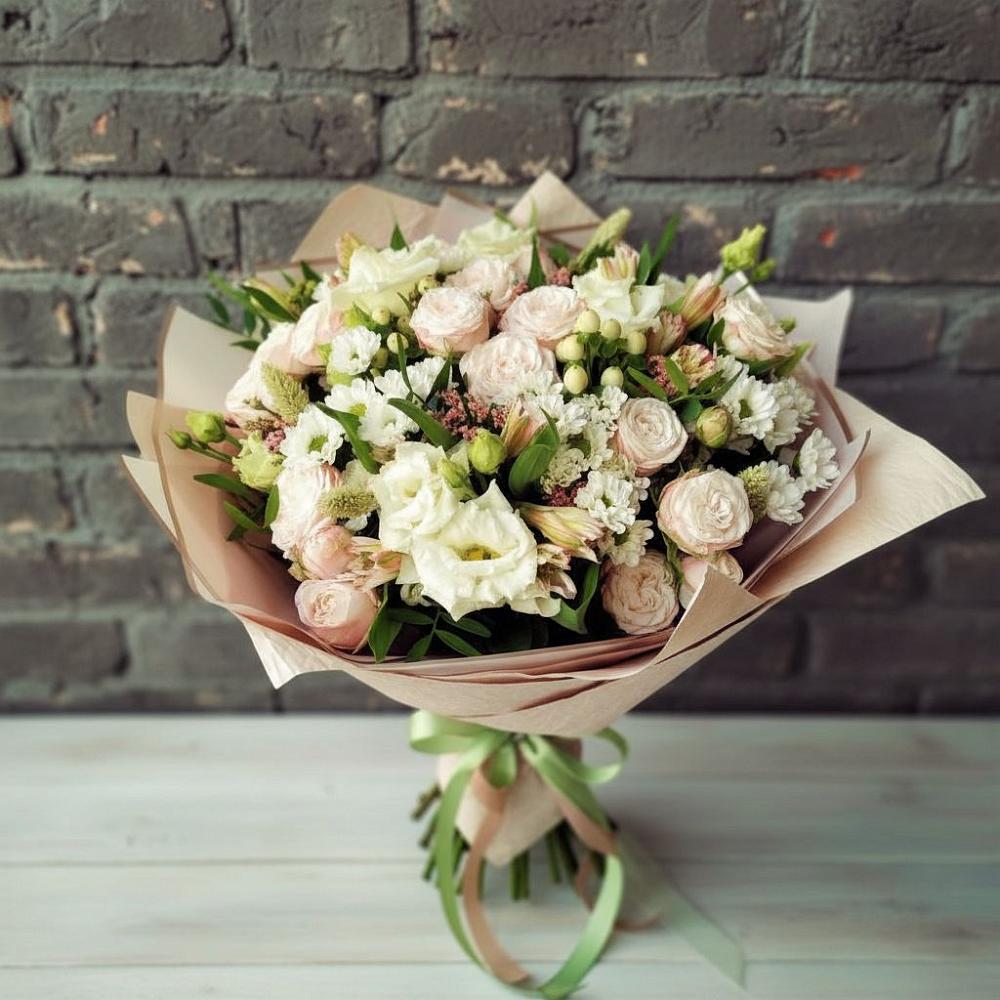 Букет цветов из: Альстромерии, Розы и Хризантемы во Фряново
