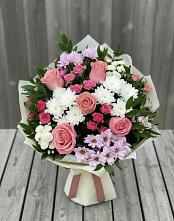 Букет цветов из:  Альстромерии, Гвоздики, Розы и Хризантемы #REPLACE_PRED# Фряново