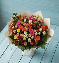 Букет Микс из разноцветных кустовых роз #REPLACE_PRED# Фряново